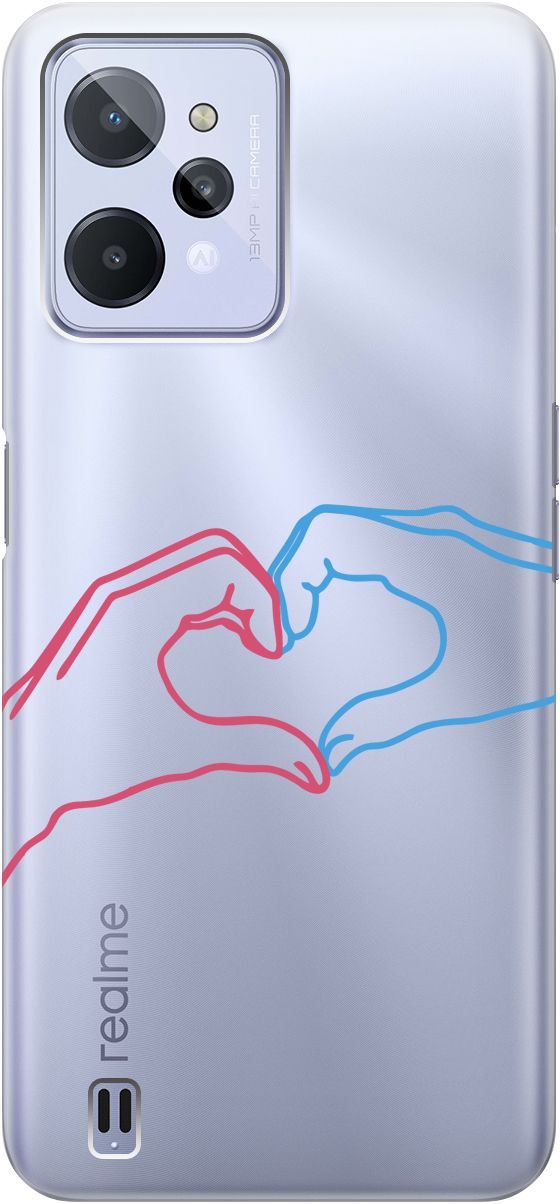 

Силиконовый чехол на realme C31 с 3D принтом "Fall in Love" прозрачный, Прозрачный;голубой, 1571100
