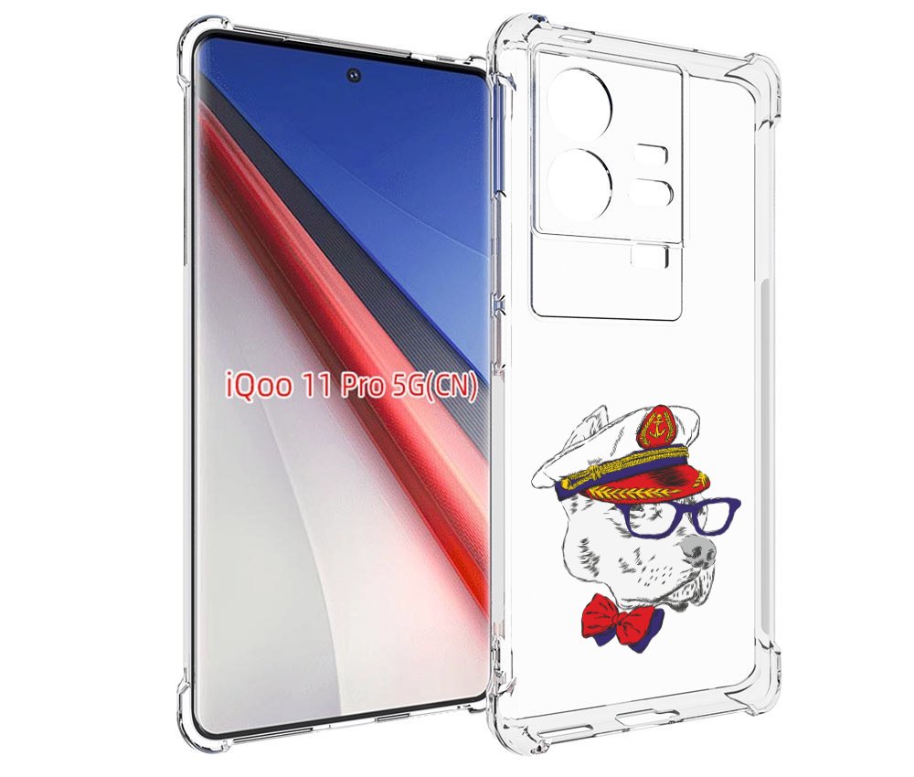 

Чехол бампер MyPads бульдог для Vivo iQOO 11 Pro противоударный, Прозрачный, Tocco
