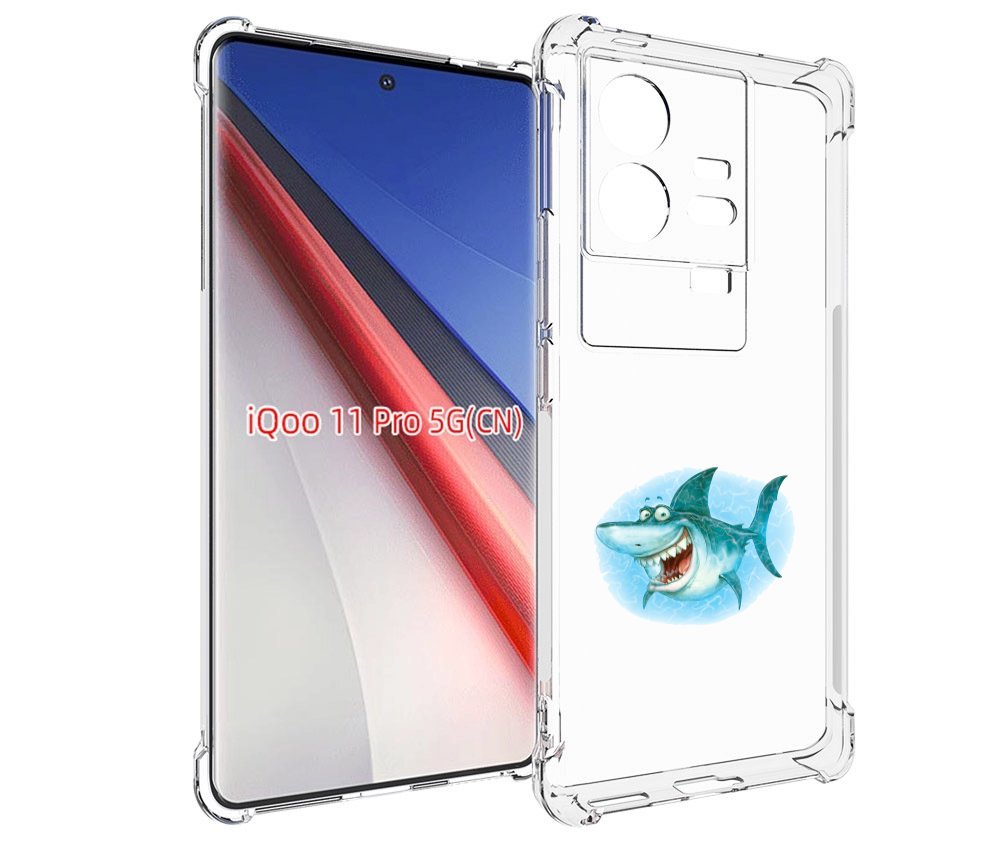 

Чехол бампер MyPads веселая акула для Vivo iQOO 11 Pro противоуд..., Прозрачный, Tocco