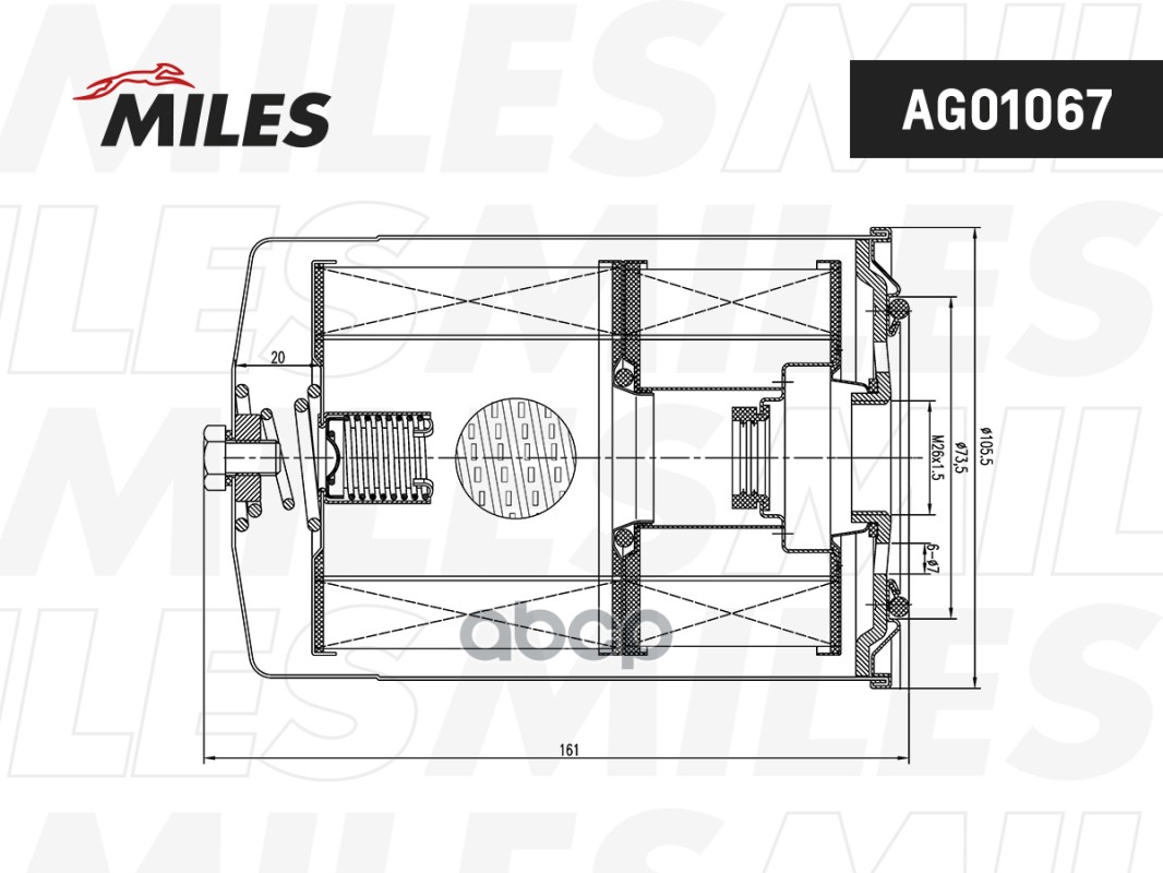 фото Натяжитель ремня грм hyundai santa fe sm/santa fe classic/sonata iv ef 98-12 miles арт. ag