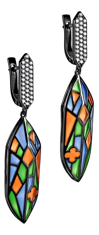 

Серьги из серебра с фианитом Kabarovsky 12-243-7901, 12-243-7901