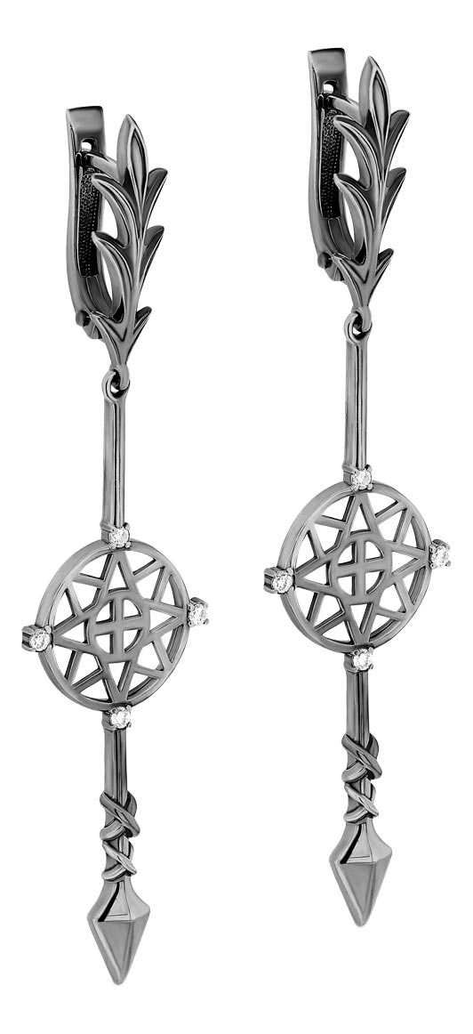 

Серьги из серебра с фианитом Kabarovsky 12-259-7989, 12-259-7989
