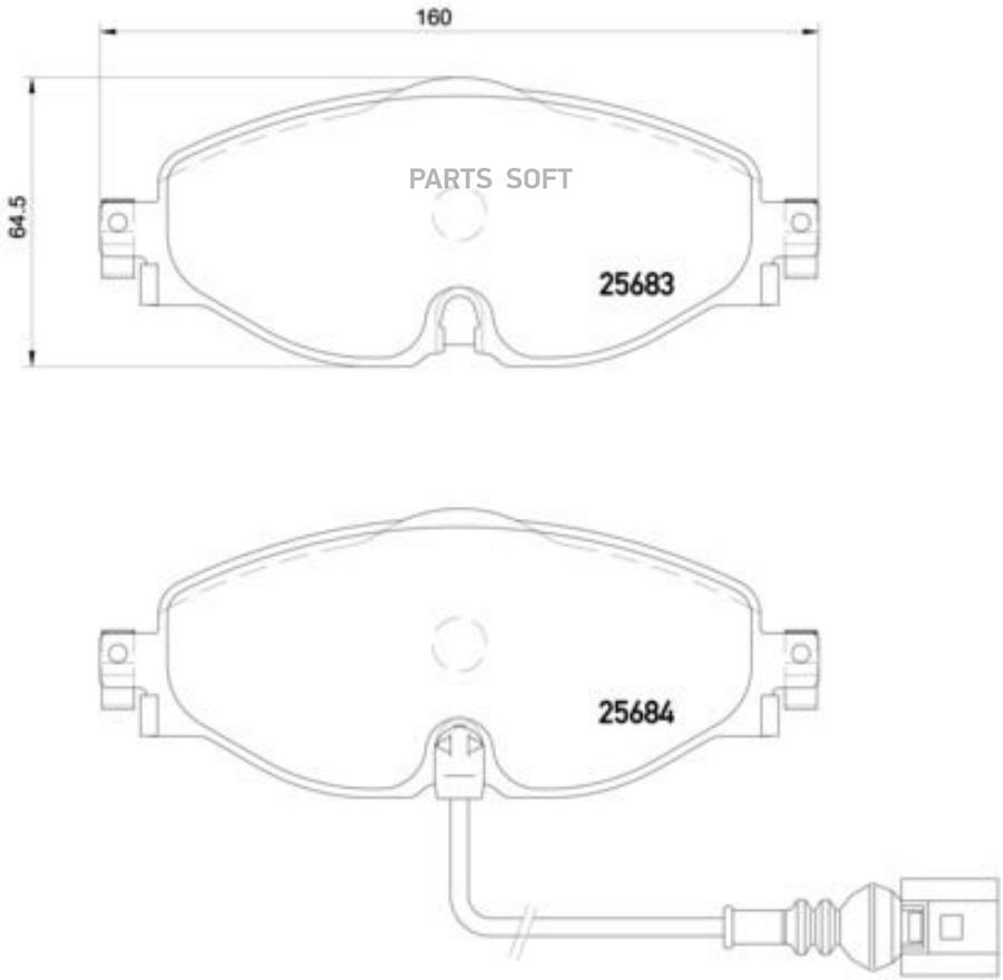 

Тормозные колодки brembo передние дисковые Xtra P85126X
