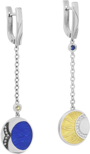 

Серьги из серебра с фианитом Kabarovsky 12-284-0101, 12-284-0101