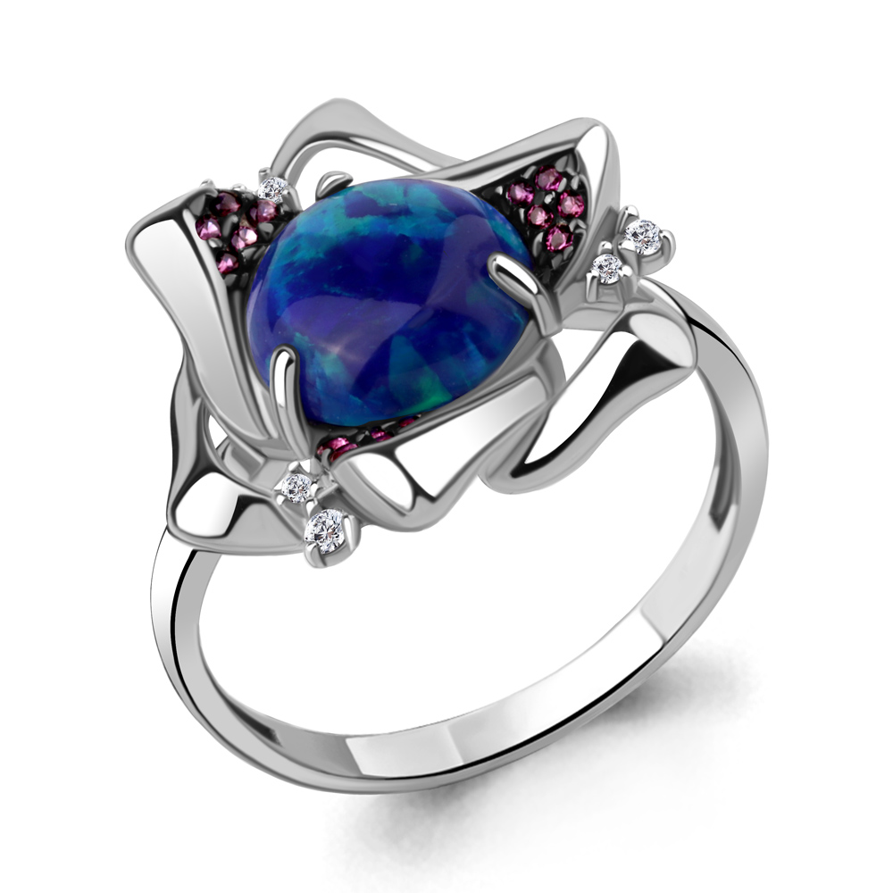 

Кольцо из серебра с корундом р.  Aquamarine 6900195В_925_р, 6900195В_925_р