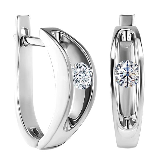 

Серьги из белого золота с бриллиантом ALROSA DIAMONDS 1E064121S, 1E064121S