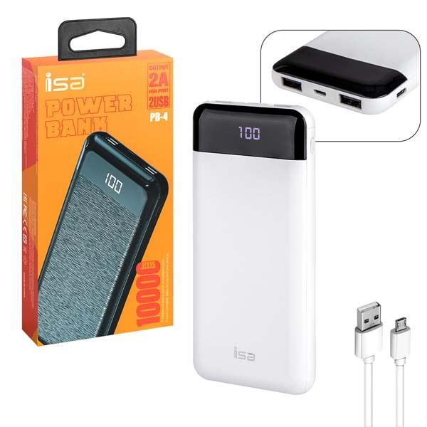 

Внешний аккумулятор ISA PB-4 10000mAh белый