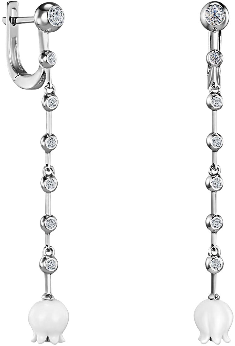 

Серьги из белого золота с бриллиантом ALROSA DIAMONDS 1H120121S, 1H120121S