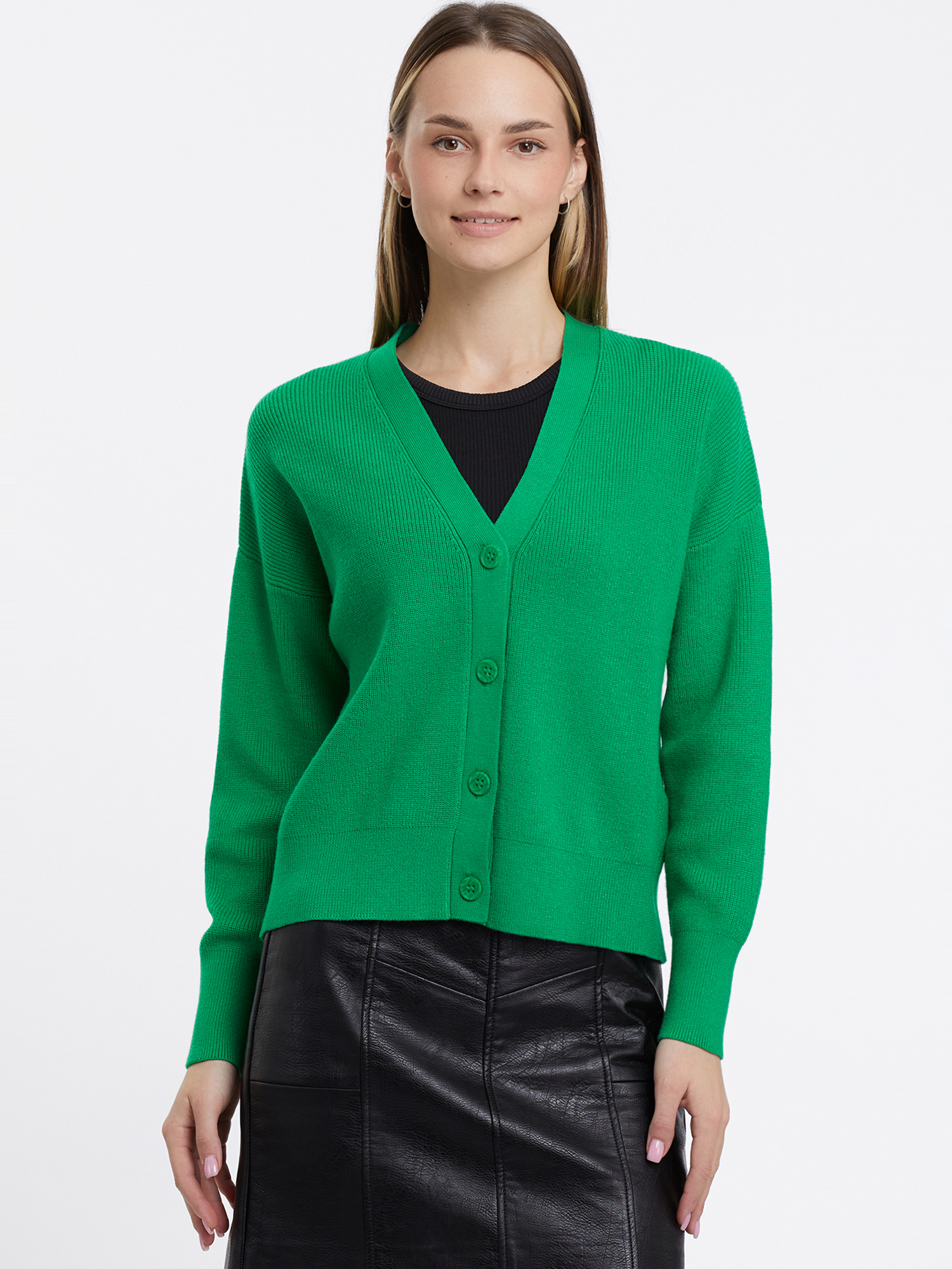 

Кардиган женский oodji 63212609 зеленый XS, 63212609