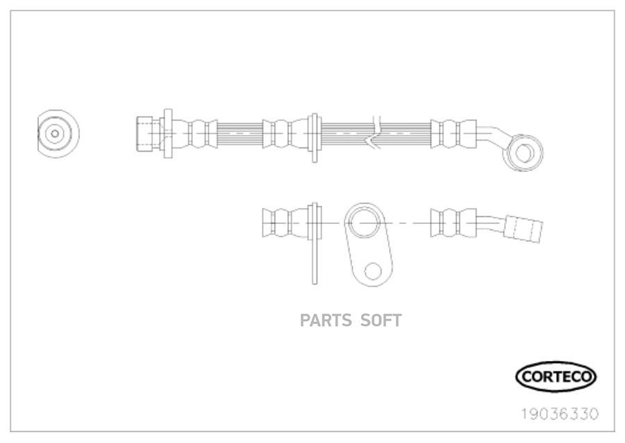 Шланг тормозной системы CORTECO 19036330