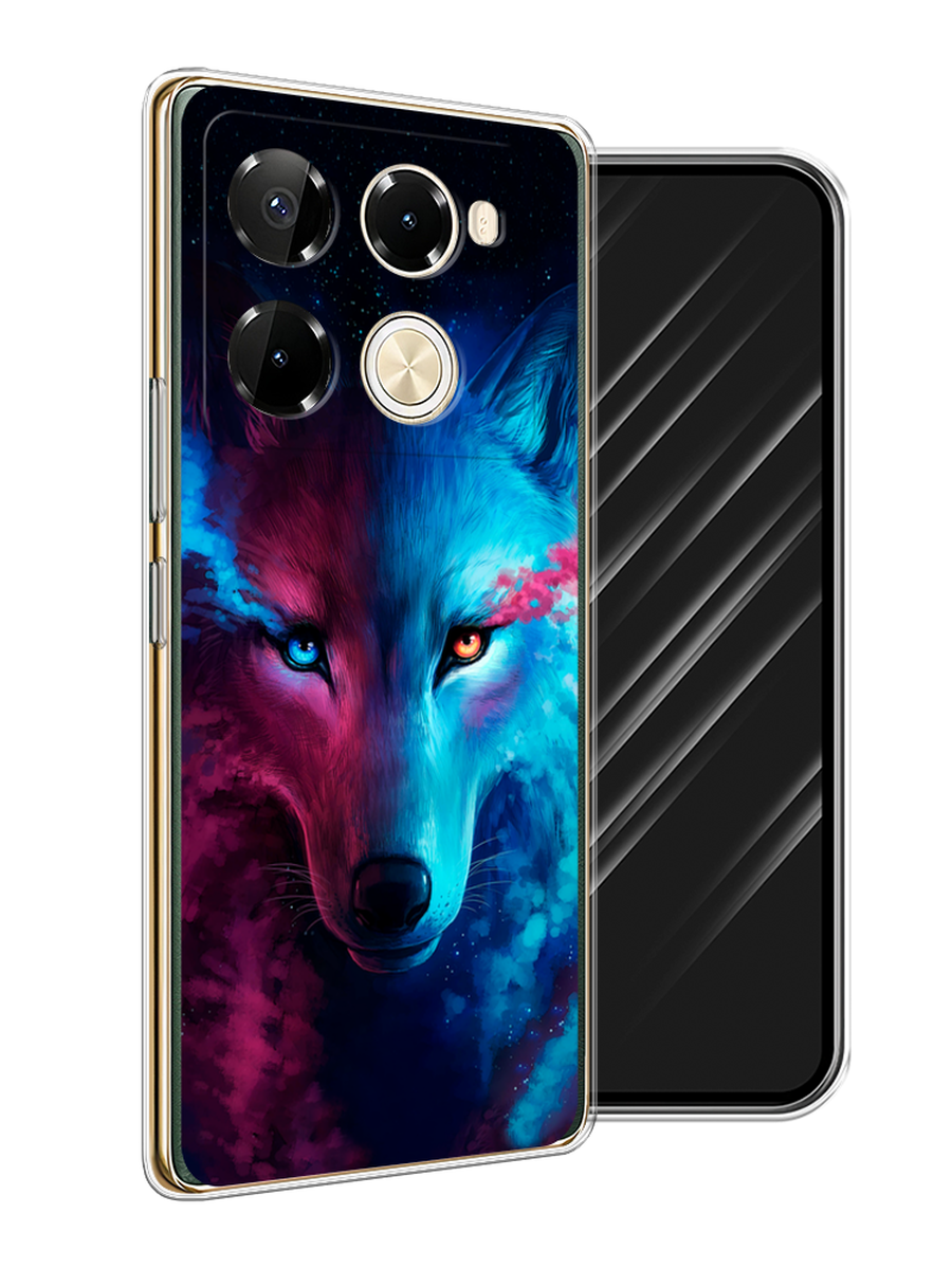 

Чехол Awog на Infinix Note 40 Pro 5G/Note 40 Pro Plus "Волшебный волк", Голубой;розовый, 3105950-1