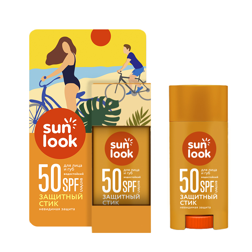 Стик для лица и губ SUN LOOK солнцезащитный SPF-50 15 г авен стик солнцезащитный д чувствит зон спф50 8г