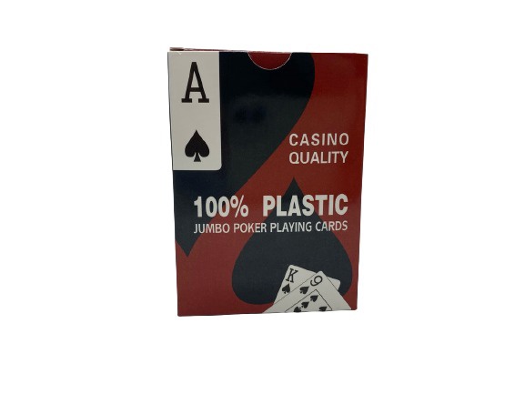 Карты игральные пластиковые Покер колода 54 карты, цвет красный PLASTIC PLAYING CARDS 8028