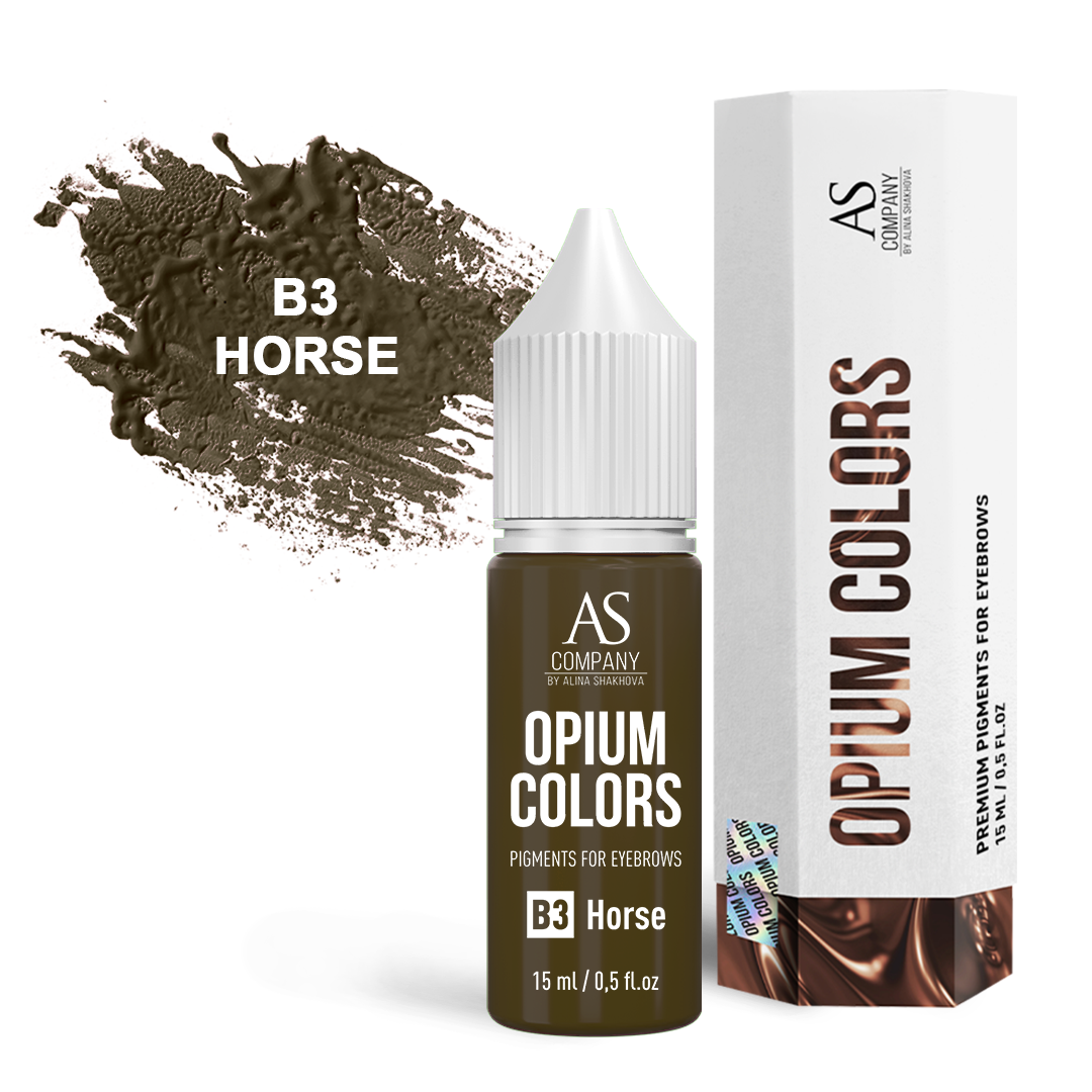 Пигмент для бровей TM AS-Company OPIUM colorS B3-HORSE 15мл пигмент для бровей b1 soil tm as company opium colors 6мл