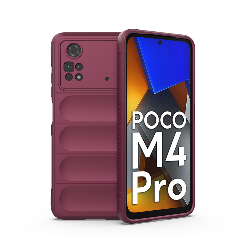 

Противоударный чехол Flexible Case для Poco M4 Pro 4G, бордовый, Flexible Case