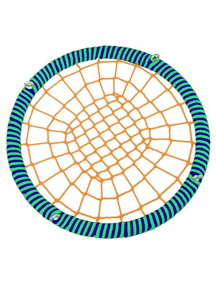 Качели-гнездо JINN КТ/РГ/140/72/16/8/С/З-О/КГ 140x140 см зеленый, синий, оранжевый