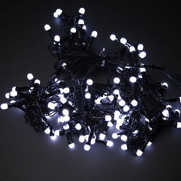 Новогодняя гирлянда Merry Christmas штора 240 LED белый матовый чёрный провод 1.5м х 1.5м