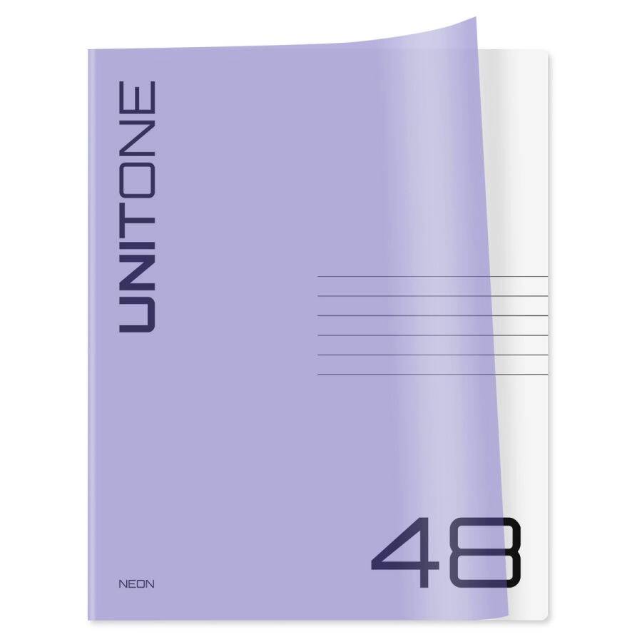 

Тетрадь 48л. клетка BG UniTone. Neon, пластиковая обложка, неон сиреневый, 8шт.