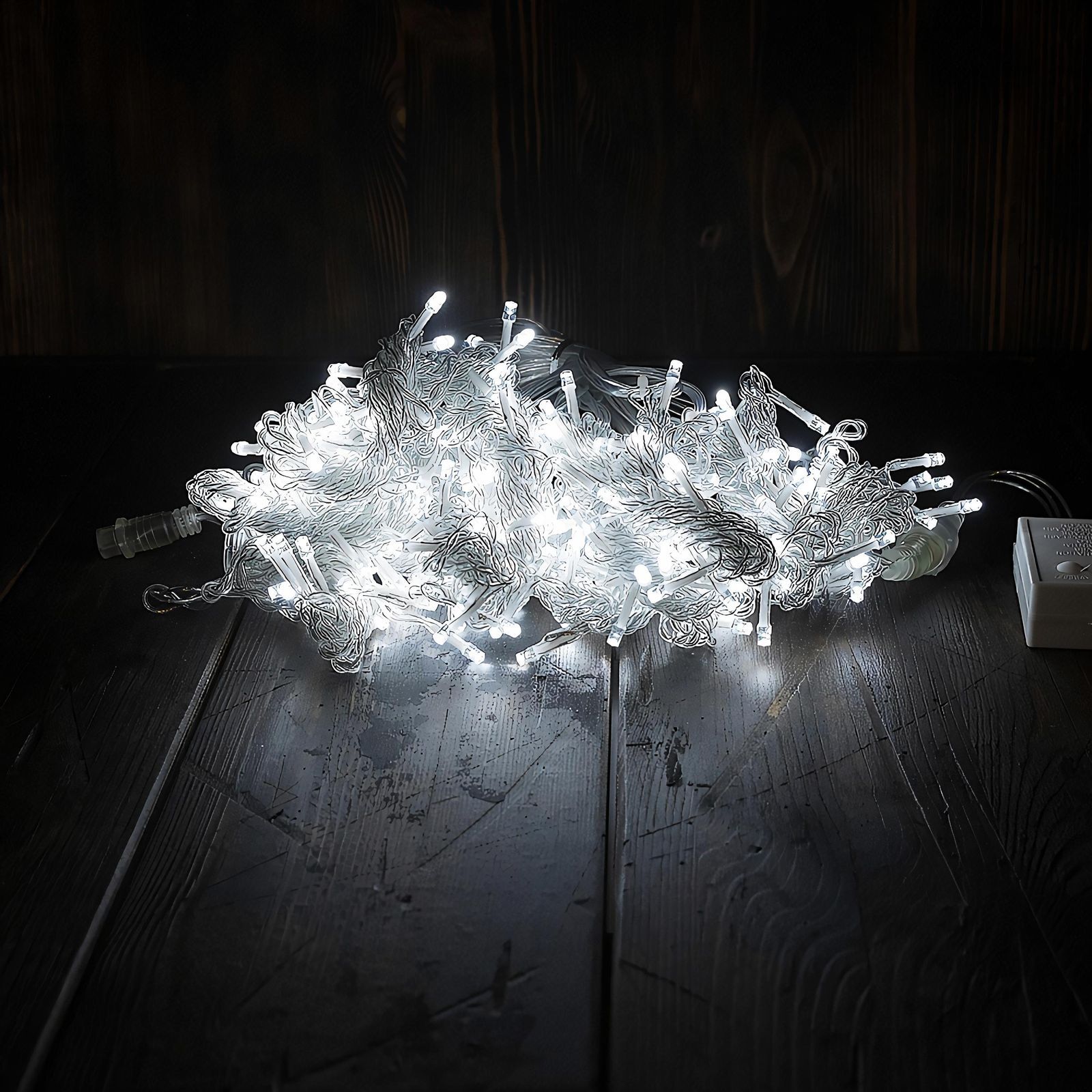 Новогодняя гирлянда Merry Christmas штора 480LED белый прозрачный провод 3мх2м пульт ДУ