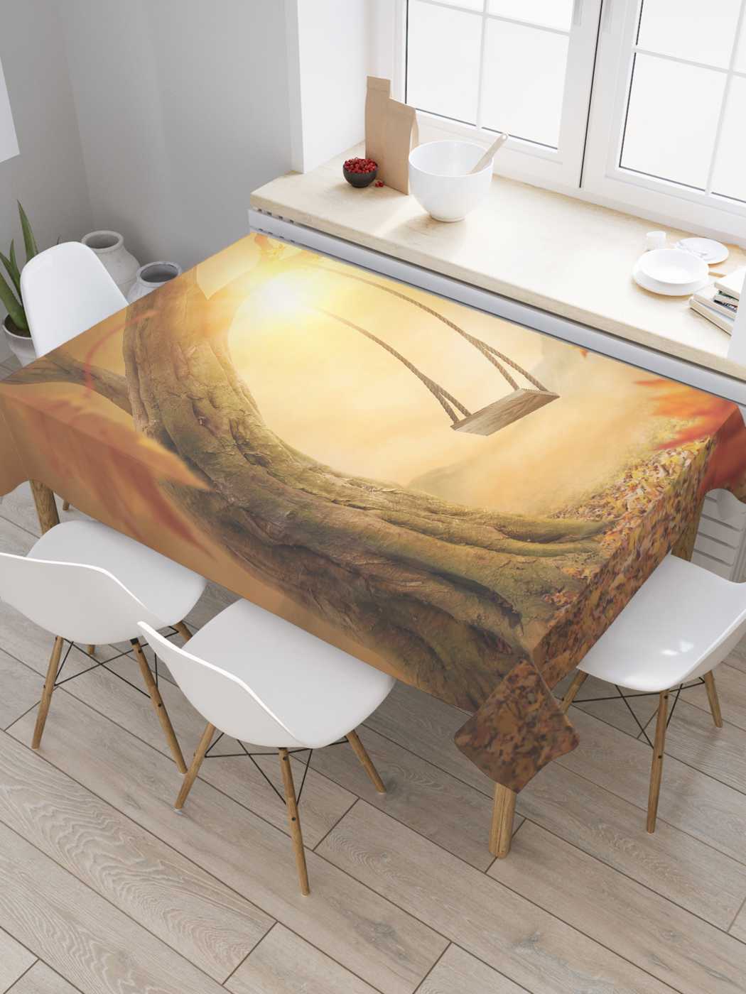 

Скатерть прямоугольная JoyArty "Призрачные качели" из оксфорда, 120x145 см, Призрачные качели