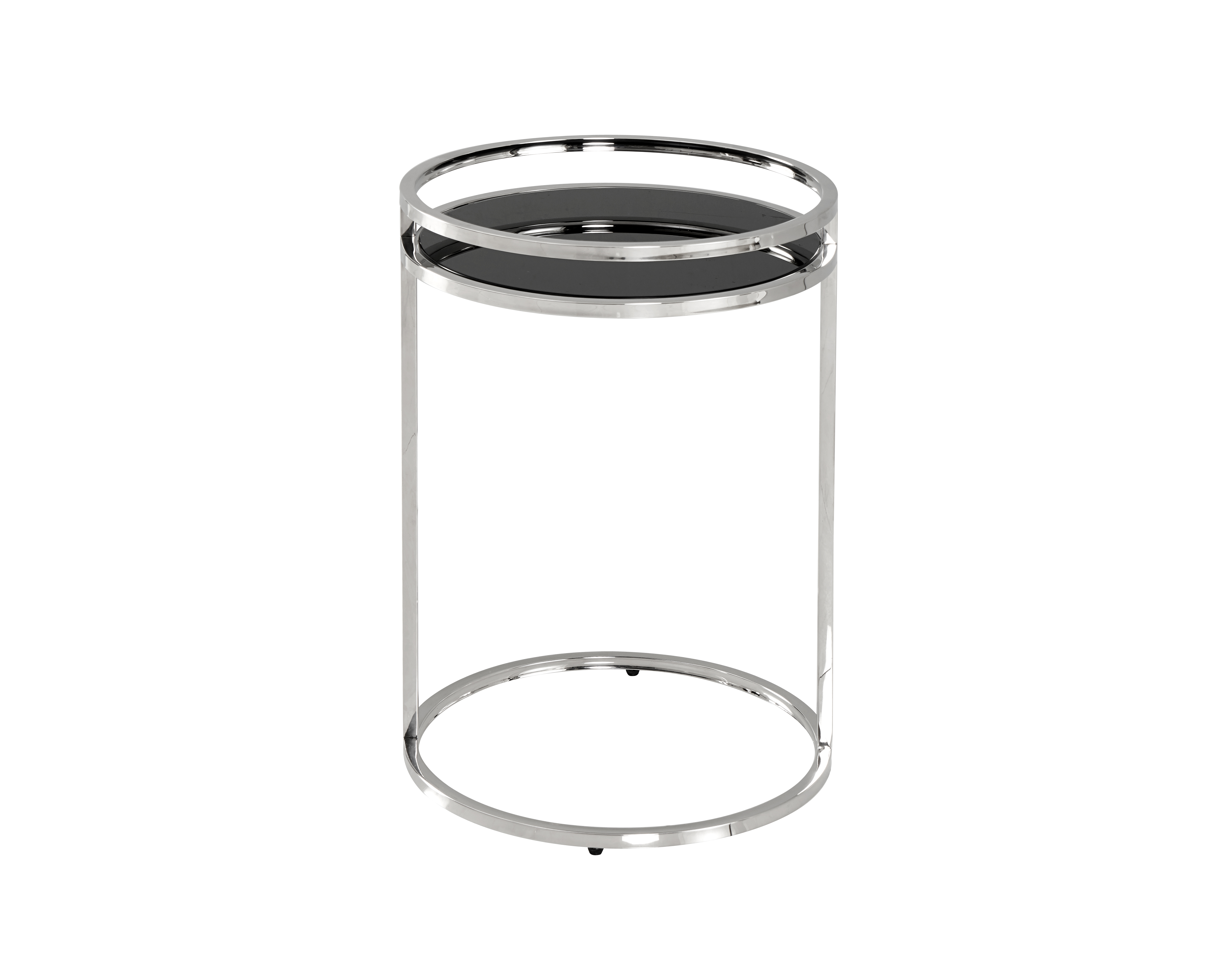 

Журнальный столик Stool Group Гестия 41х60 , стекло черное, сталь серебро, Гестия