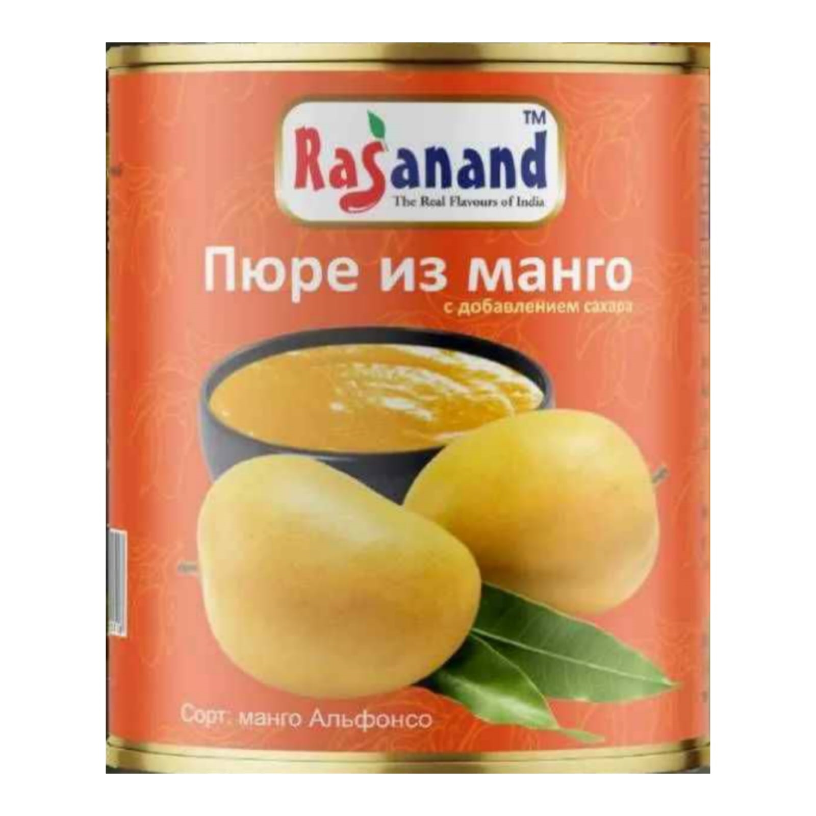 

Пюре манго Rasanand с добавлением сахара Alphonso Mango Pulp, 850 г