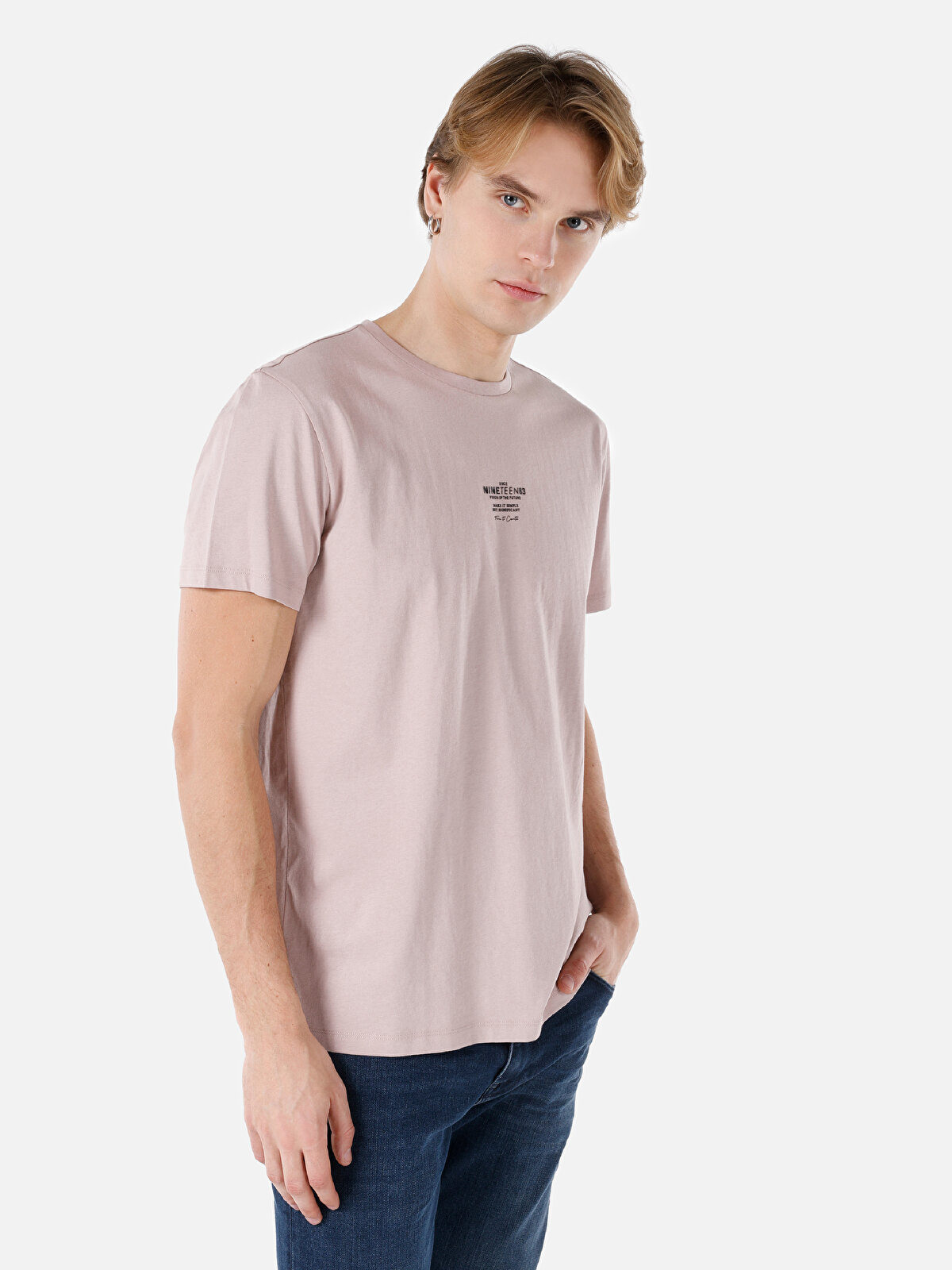 

Футболка мужская Colin's CL1068540 розовая 2XL, Розовый, CL1068540