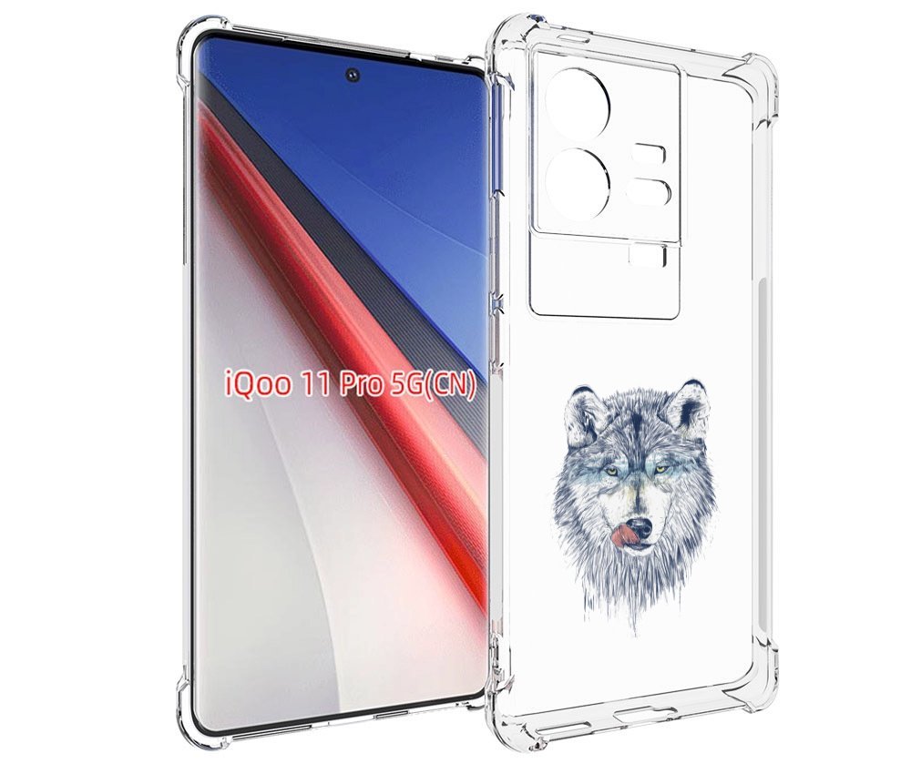 

Чехол бампер MyPads голодгый волк для Vivo iQOO 11 Pro противоуд..., Прозрачный, Tocco