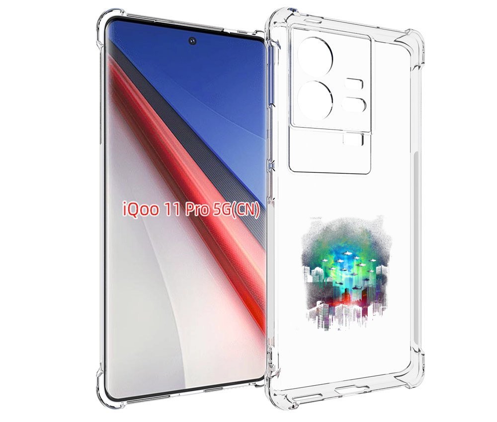 

Чехол бампер MyPads город в свечении для Vivo iQOO 11 Pro против..., Прозрачный, Tocco