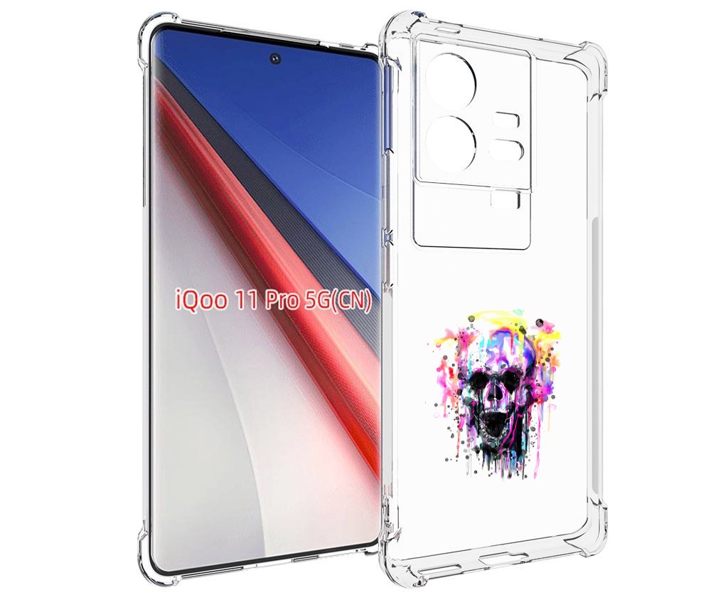 

Чехол бампер MyPads граффити череп для Vivo iQOO 11 Pro противоу..., Прозрачный, Tocco