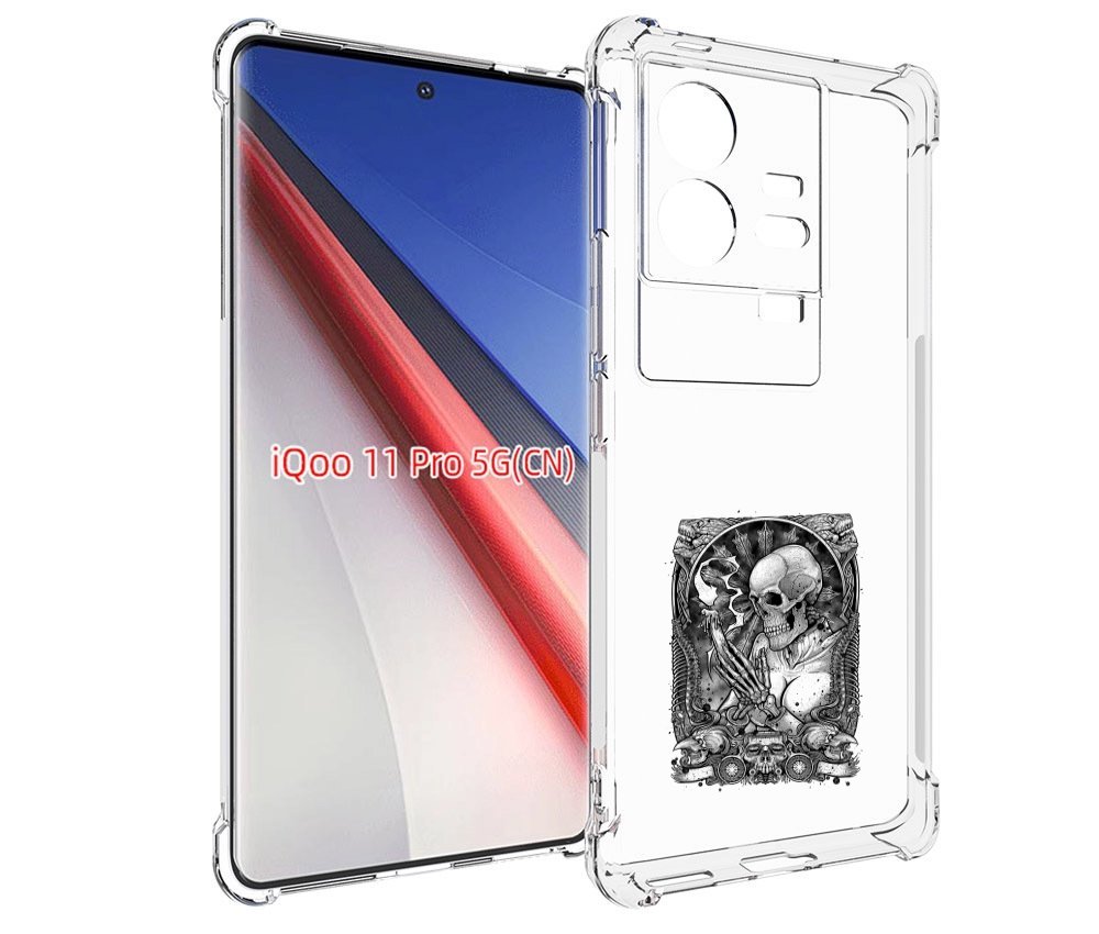 

Чехол бампер MyPads девушка скелет для Vivo iQOO 11 Pro противоу..., Прозрачный, Tocco
