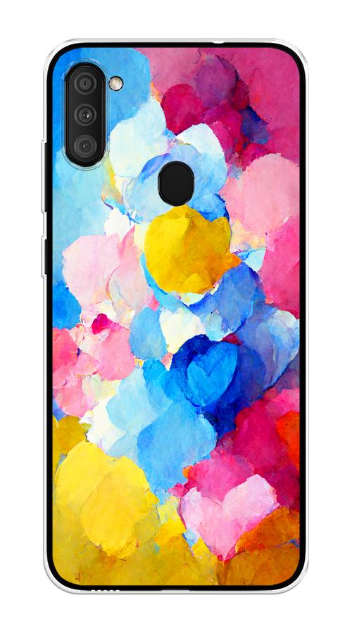 

Чехол на Samsung Galaxy A11/M11 "Яркие пятна", Синий;голубой;желтый;розовый, 2100650-1