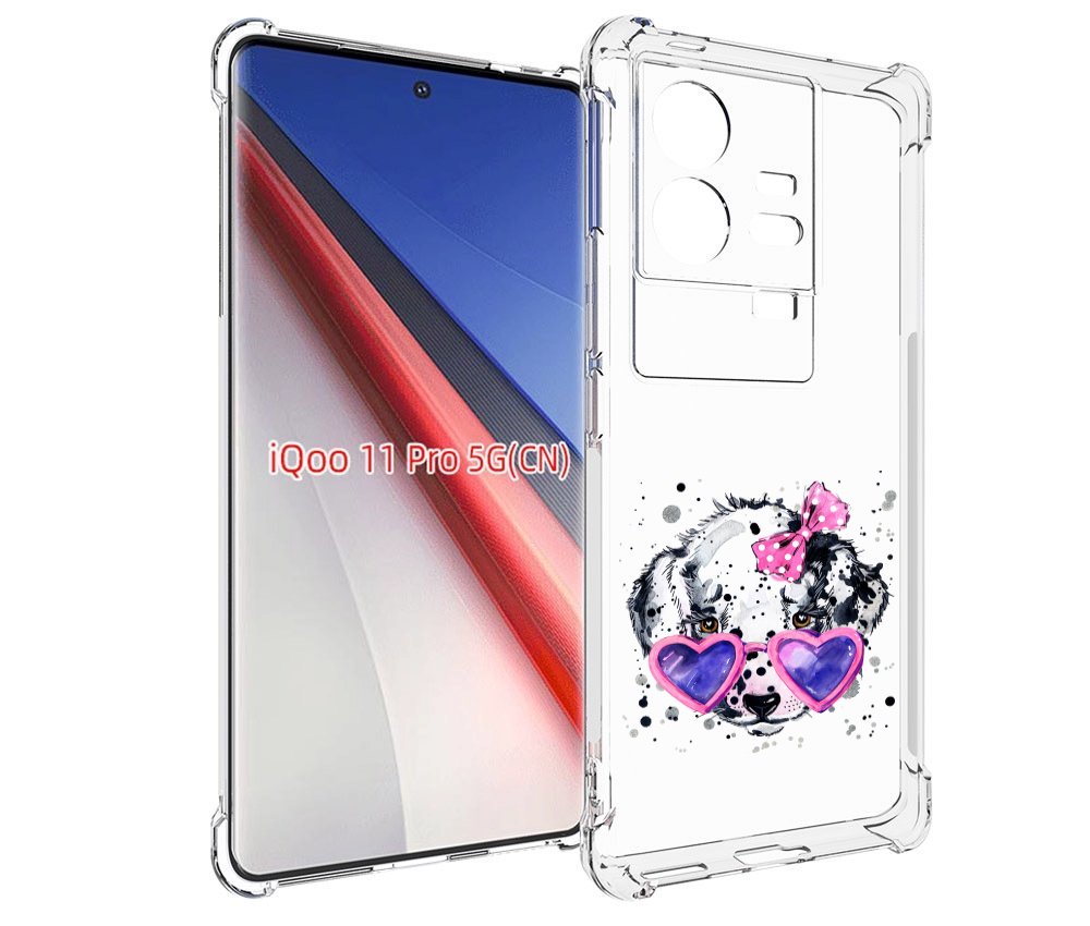 

Чехол бампер MyPads долматинец в очках для Vivo iQOO 11 Pro прот..., Прозрачный, Tocco