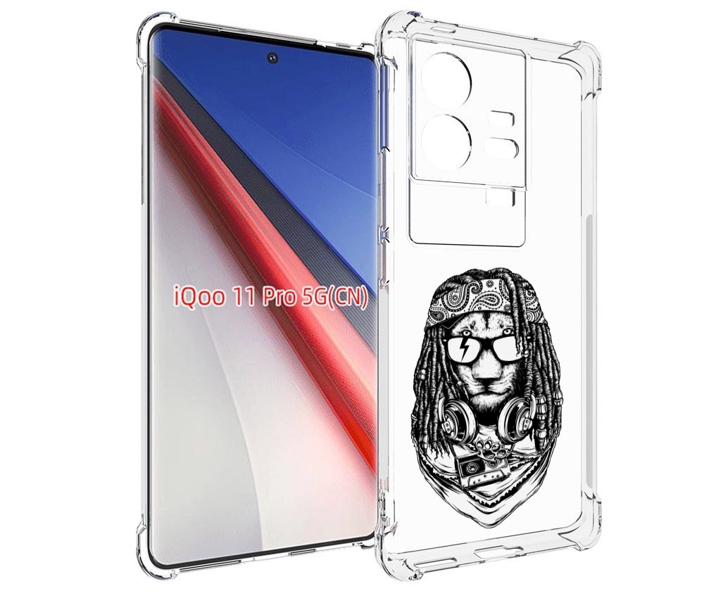 

Чехол бампер MyPads дреды льва для Vivo iQOO 11 Pro противоударный, Прозрачный, Tocco