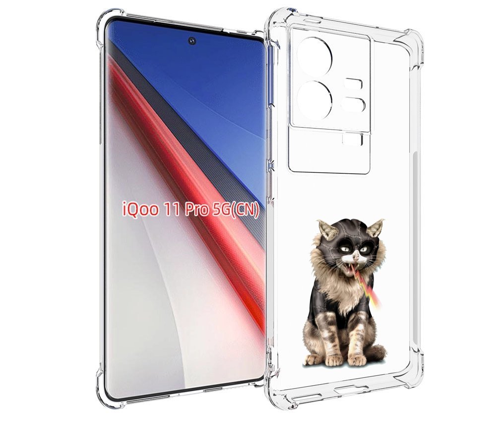 

Чехол бампер MyPads дьяволский кот для Vivo iQOO 11 Pro противоу..., Прозрачный, Tocco