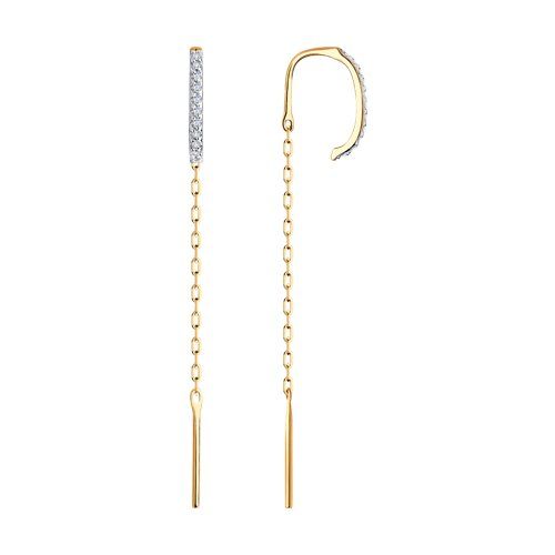 

Серьги продевки из золота TEO MAORI 8028688-4, фианит, 8028688-4
