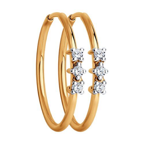 

Серьги конго из золота TEO MAORI 8029941-4, фианит, 8029941-4