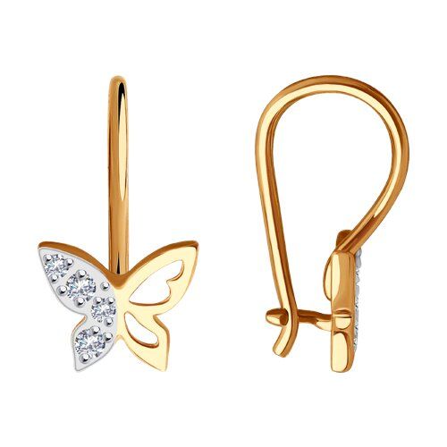 

Серьги из золота TEO MAORI 8029993-4, фианит, 8029993-4