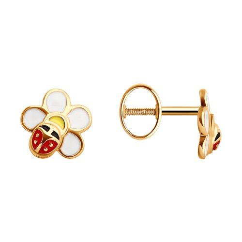 

Серьги пусеты из золота TEO MAORI 8200264, эмаль, 8200264