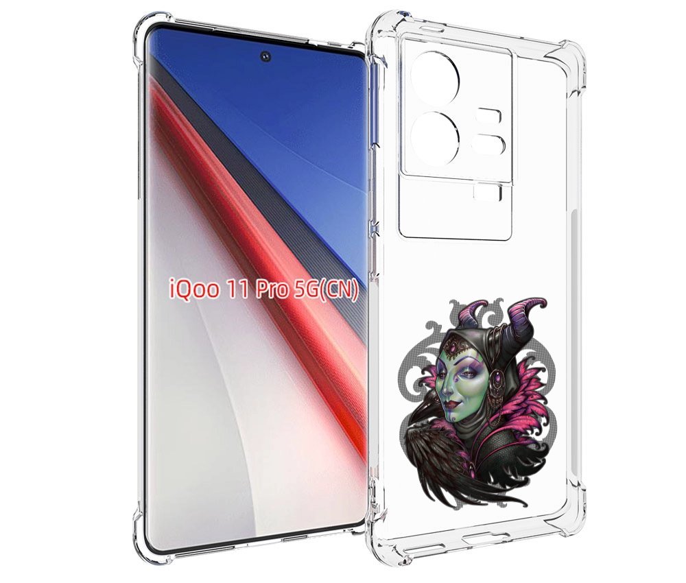 

Чехол бампер MyPads зеленая девушка с вороном для Vivo iQOO 11 P..., Прозрачный, Tocco