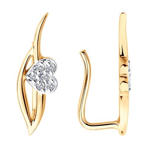 

Серьги клаймберы из золота TEO MAORI 8200492, фианит, 8200492