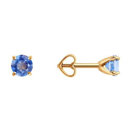

Серьги пусеты из золота TEO MAORI 8728844, топаз, 8728844