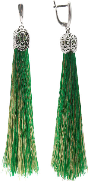 

Серьги из серебра без вставки Фабрика Ф 2.S.38.D-R, 2.S.38.D-R