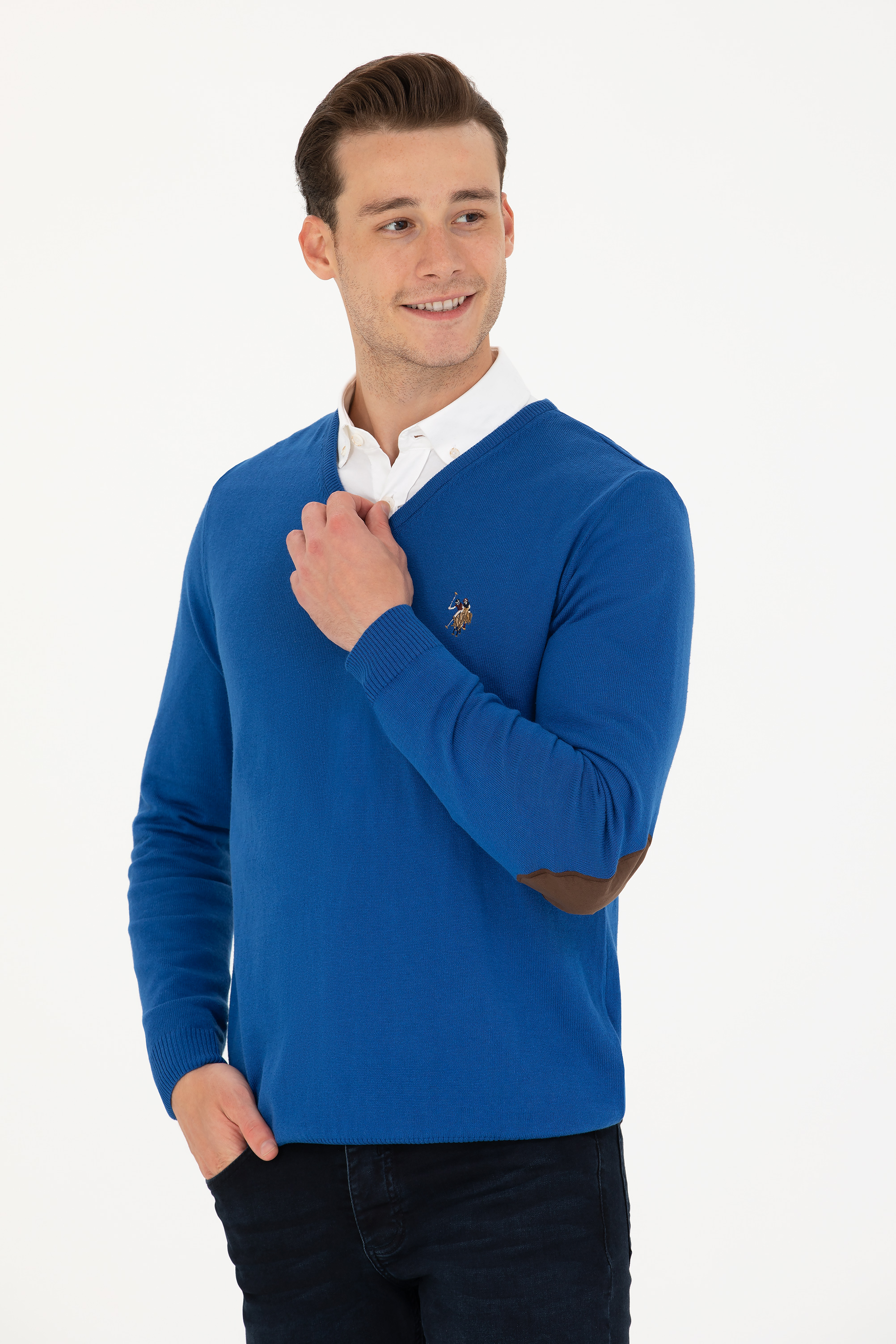 Пуловер мужской US Polo G081SZ0TK0TD03-BSK23 синий L