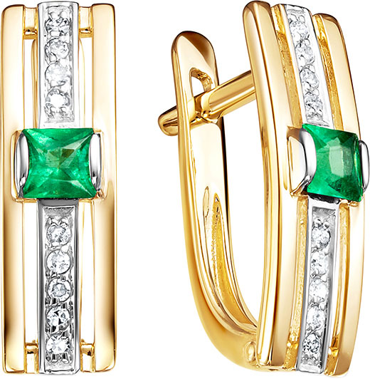 

Серьги из желтого золота с изумрудом/бриллиантом Vesna jewelry 21011-351-14-00, 21011-351-14-00