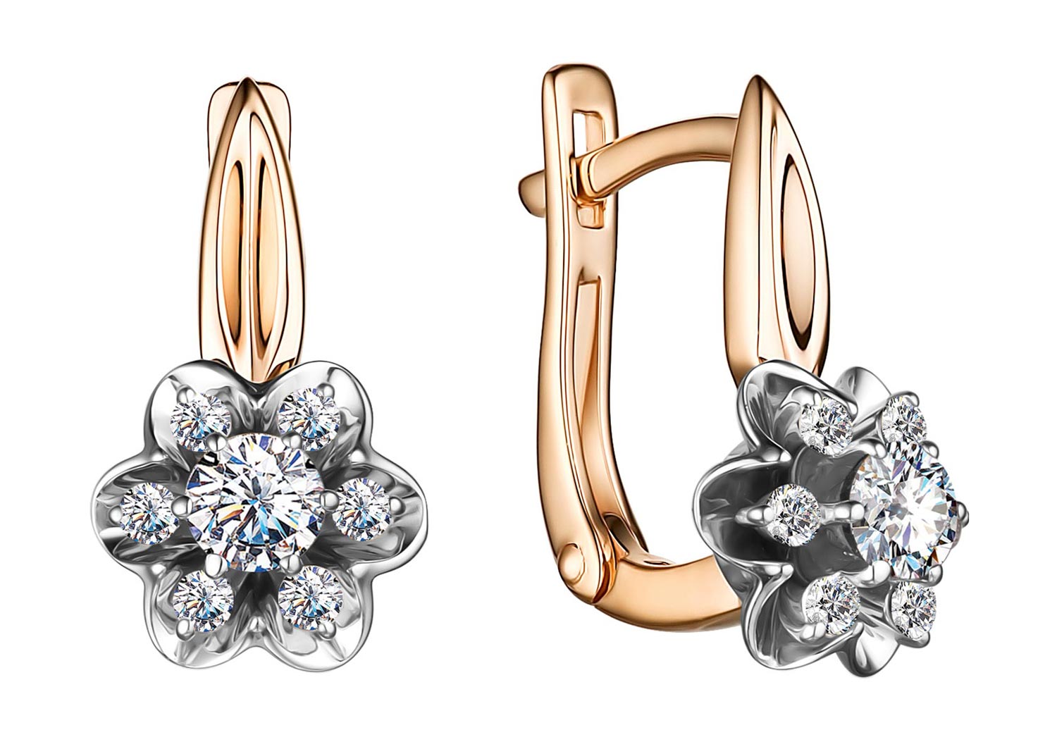

Серьги из красного золота с бриллиантом АЛЬКОР 21050-100, 21050-100