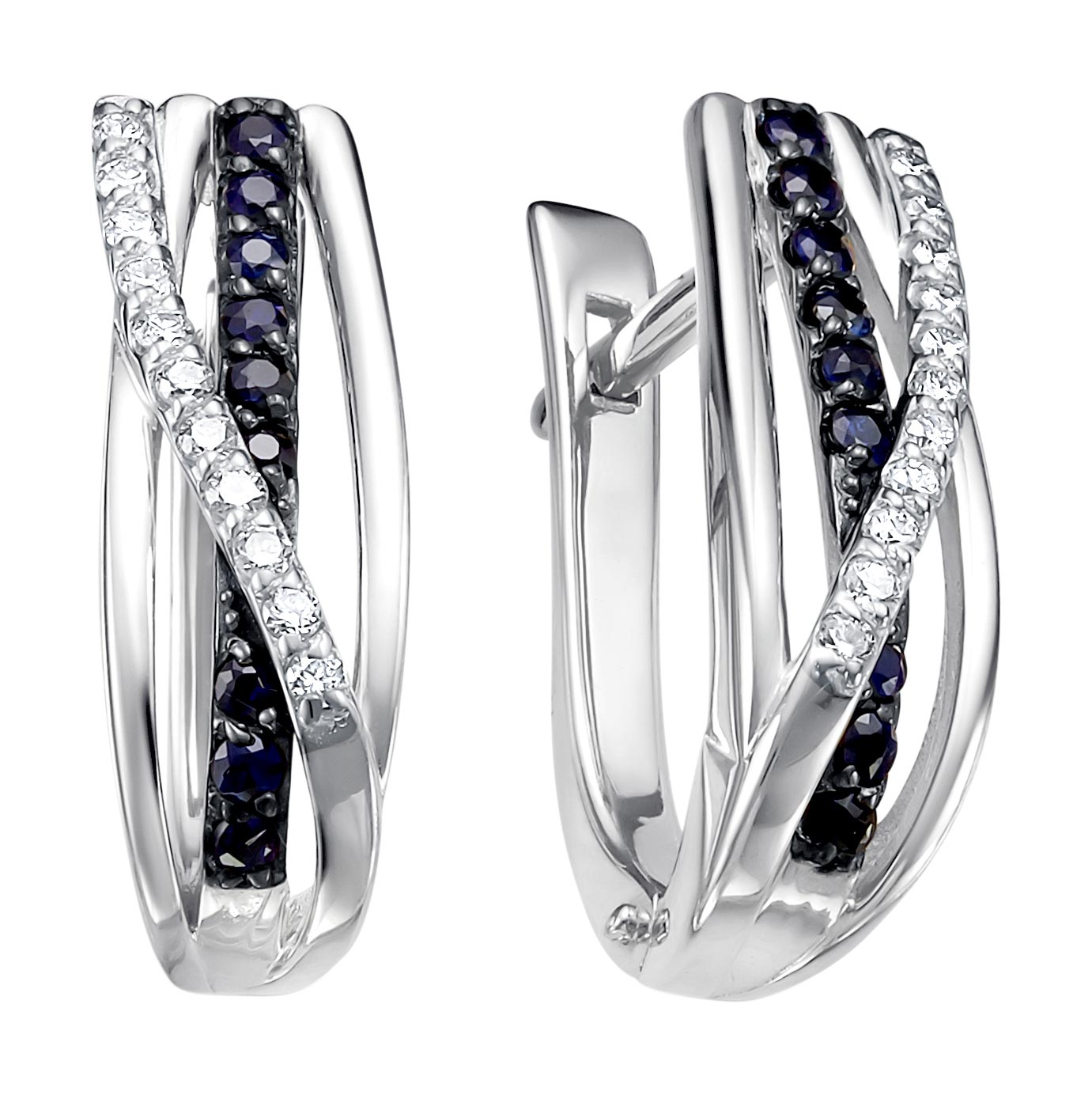 

Серьги из белого золота с сапфиром/бриллиантом Vesna jewelry 21053-256-03-00, 21053-256-03-00
