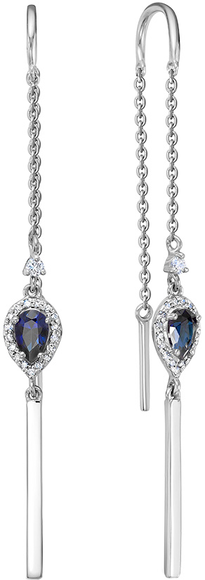 

Серьги из белого золота с сапфиром/бриллиантом Vesna jewelry 21320-251-106-00, 21320-251-106-00