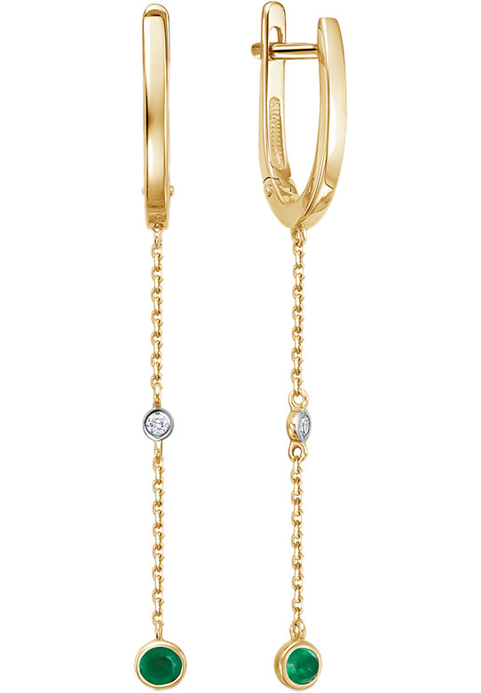 

Серьги из красного золота с изумрудом/бриллиантом Vesna jewelry 21327-351-04-00, 21327-351-04-00