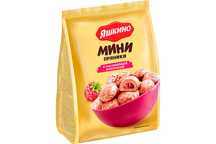 

Пряники Яшкинос малиновой начинкой, 300 г, 2шт.